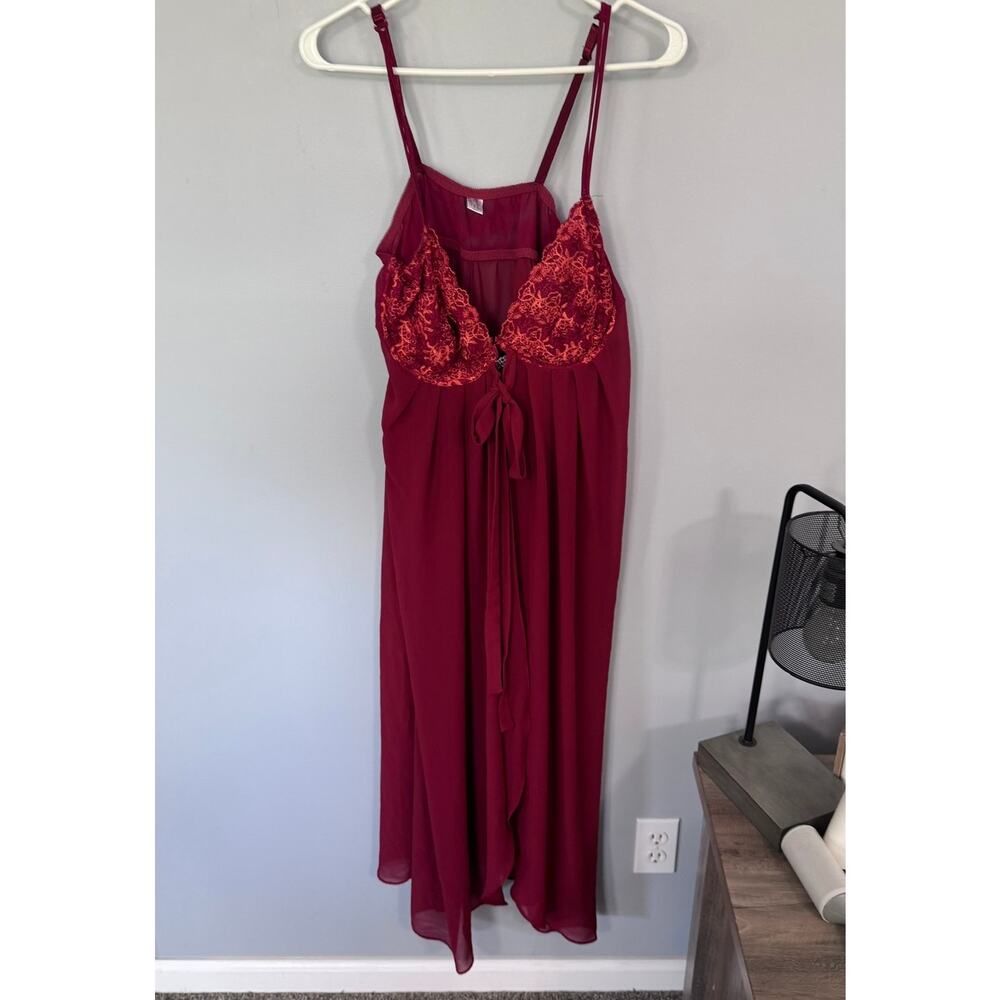 Lane Bryant Sexy Sheer Dark Red Chemise Night Gown Women's Plus Size 18 / 20
